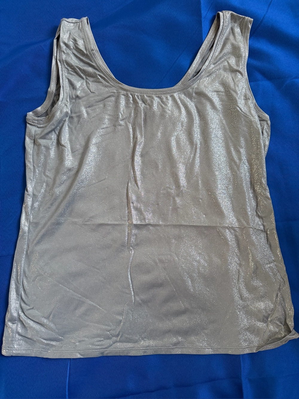 White House Black Market Silver Shimmer Tank Top XL New